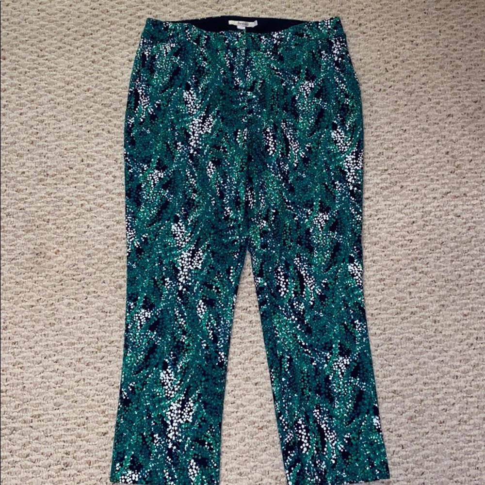 Boden Green and Navy Patterned Pants